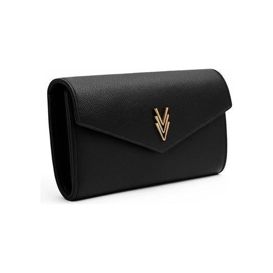 Bi-Fold Wallet Black with Multiple Compartments and Logo