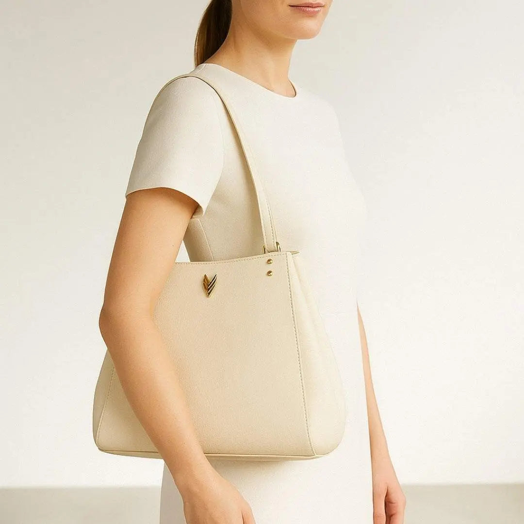 Model wearing on shoulder