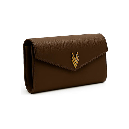 Bi-Fold Wallet Brown with Multiple Compartments and Logo