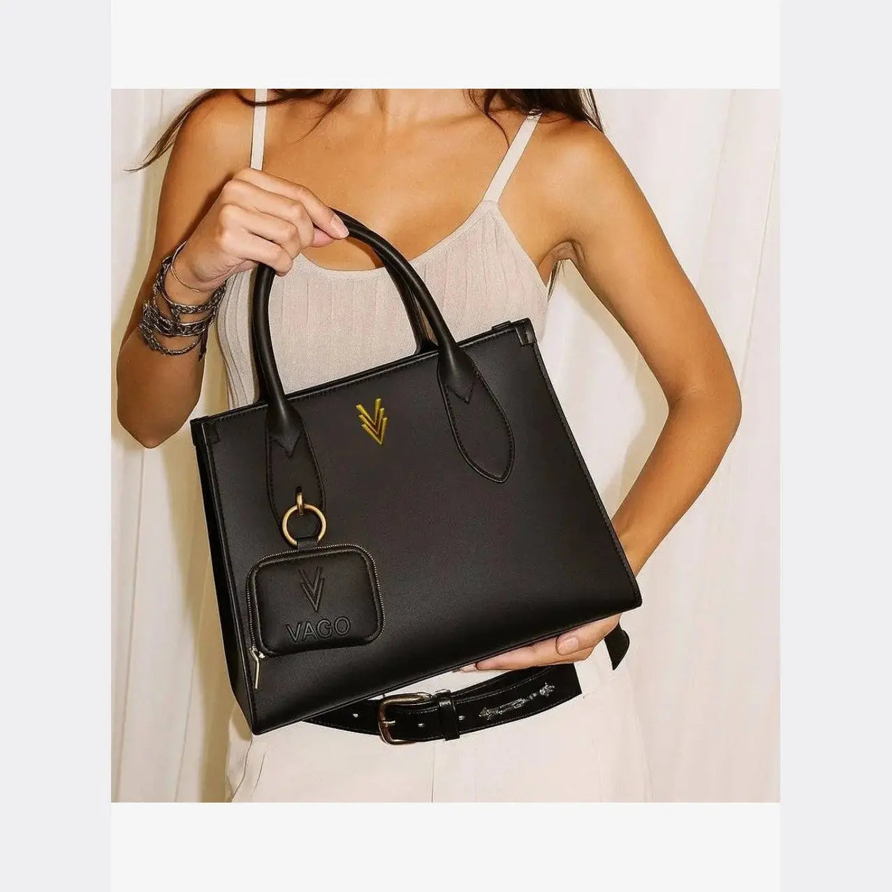 Brooke Medium Size Real Cowhide Leather Earphone Case with Adjustable Strap - VAGOSHOPS