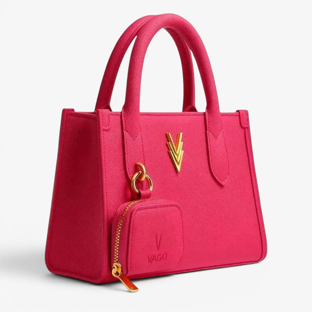 Brooke Small Purse Vibrant pink Vegan Leather Handbag - VAGOSHOPS