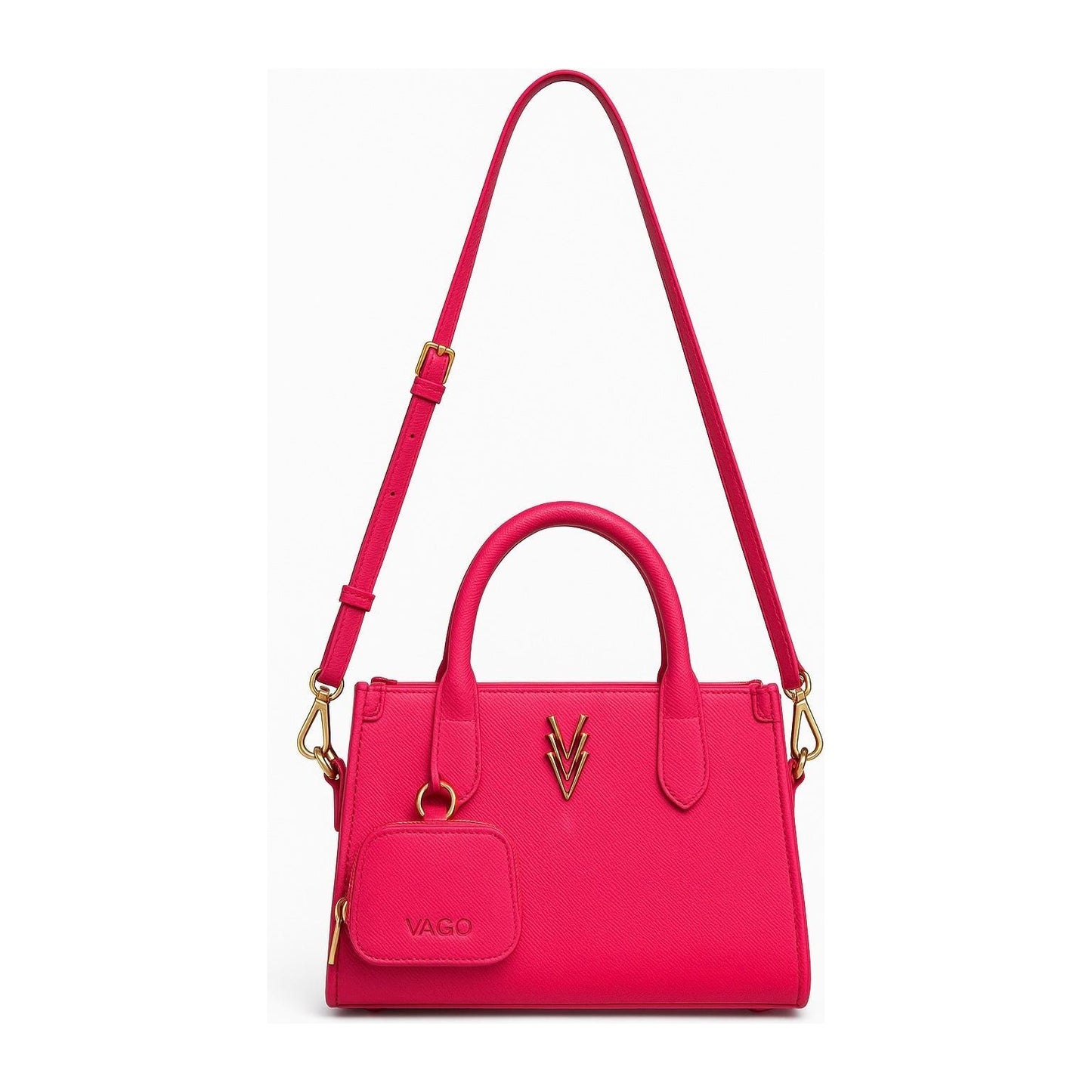 Brooke Small Purse Vibrant pink Vegan Leather Handbag - VAGOSHOPS