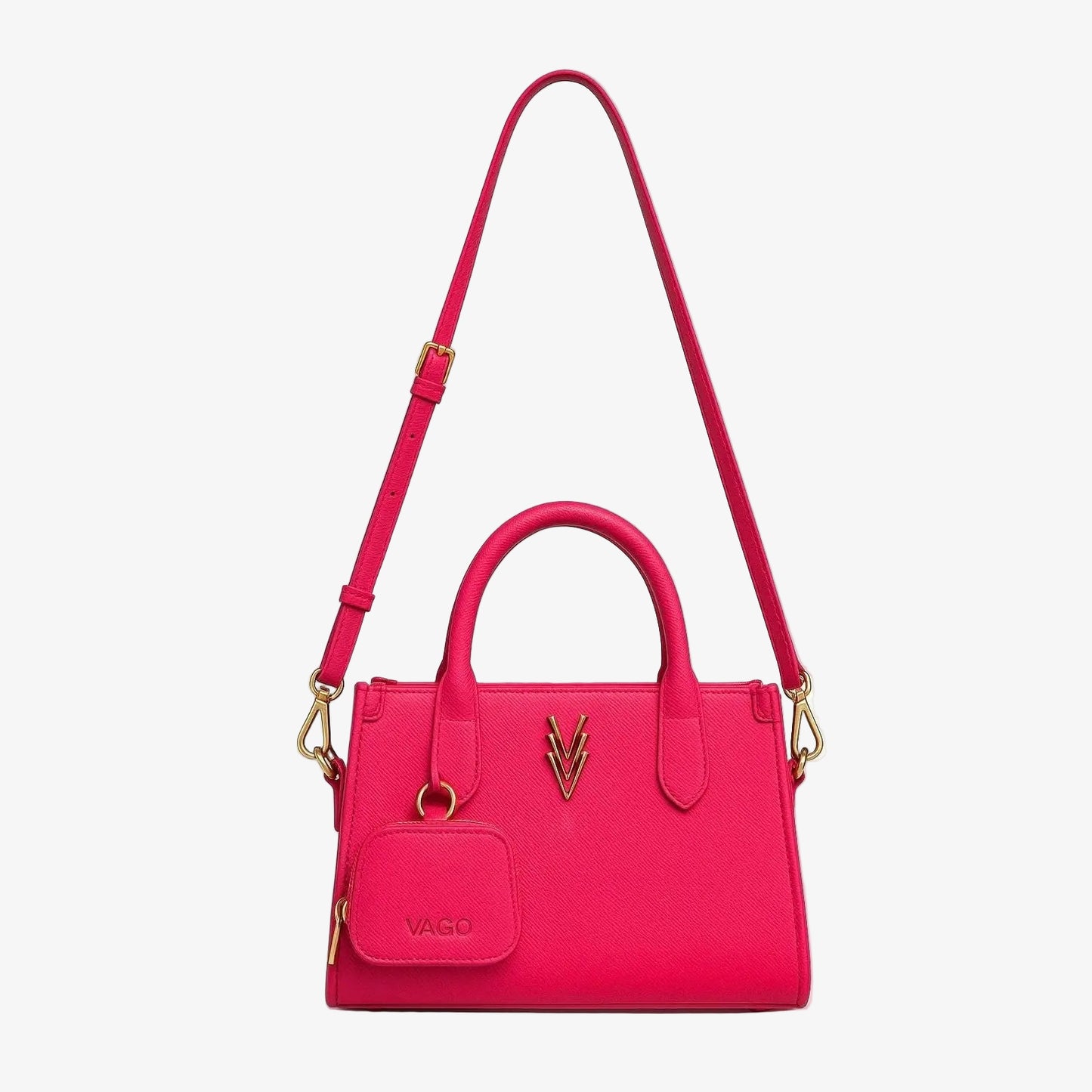 Brooke Small Purse Vibrant pink Vegan Leather Handbag - VAGOSHOPS