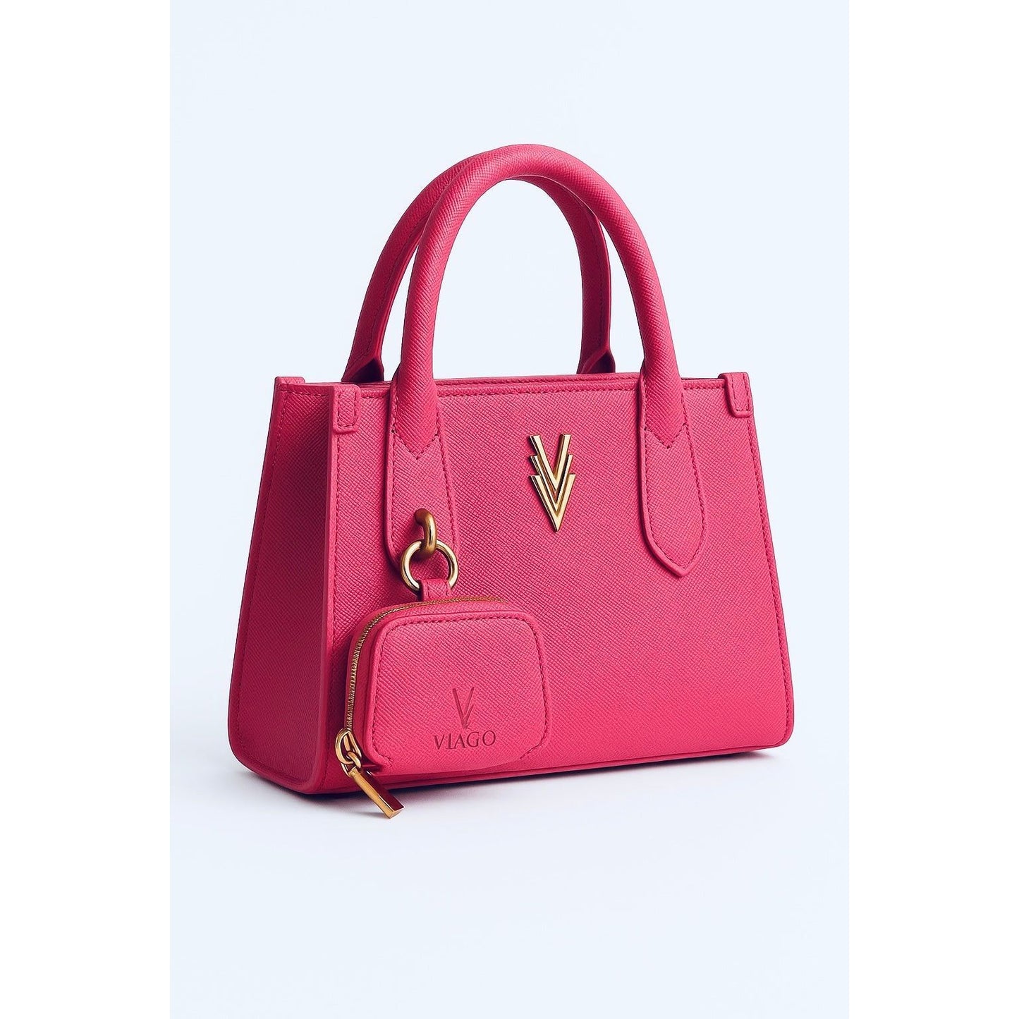 Brooke Small Purse Vibrant pink Vegan Leather Handbag - VAGOSHOPS
