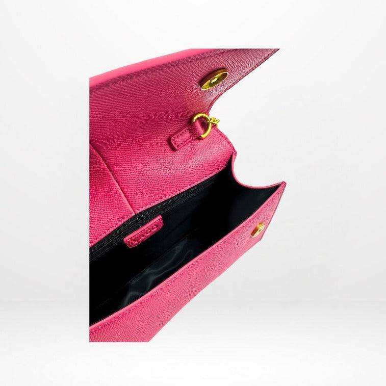 Clara Bow Bag Hot Pink with Adjustable Strap and Logo