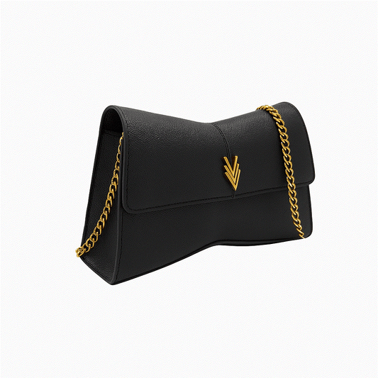 Clara Bow Bag with Adjustable Gold Chain Strap and Logo - VAGOSHOPS