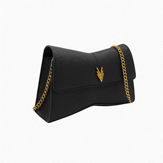 Clara Bow Bag with Adjustable Gold Chain Strap and Logo - VAGOSHOPS