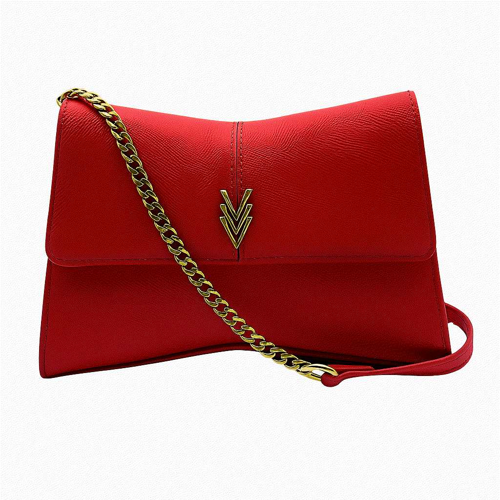 Clara Bow Bag with Adjustable Gold Chain Strap and Logo - VAGOSHOPS