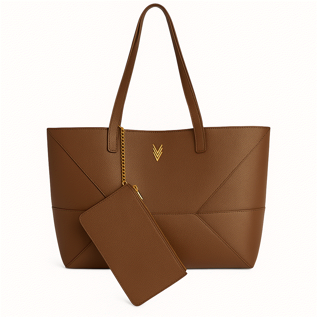 Collapsible Vegan Leather Tote with Sleek Design Sascha - VAGOSHOPS