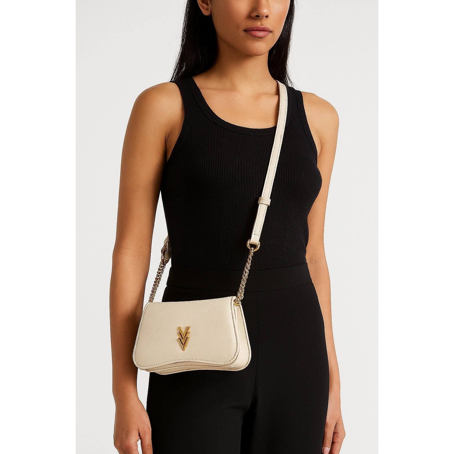 Crossbody Bag with Adjustable Gold Chain and Flap Pocket - VAGOSHOPS