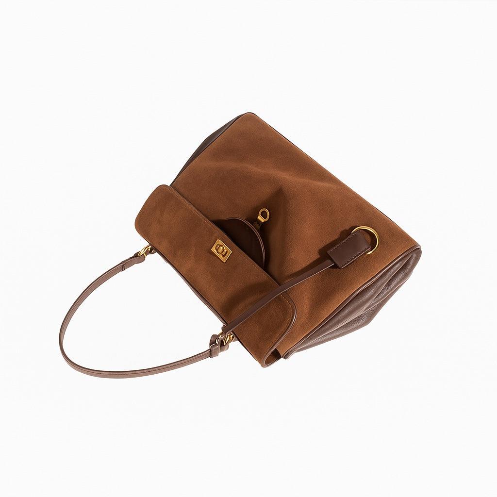 Faye Leather Suede Purse Leather Large Capacity Strap Bag - VAGOSHOPS