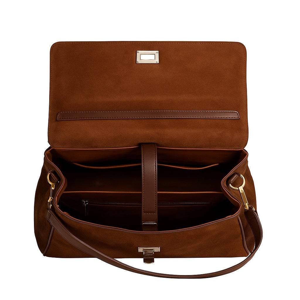 Faye Leather Suede Purse Leather Large Capacity Strap Bag - VAGOSHOPS