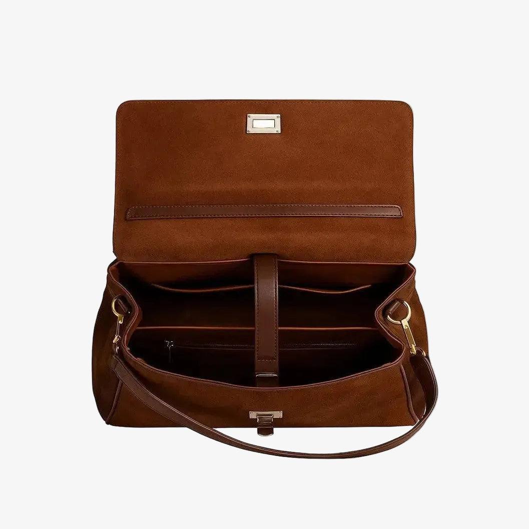 Faye Leather Suede Purse Leather Large Capacity Strap Bag - VAGOSHOPS