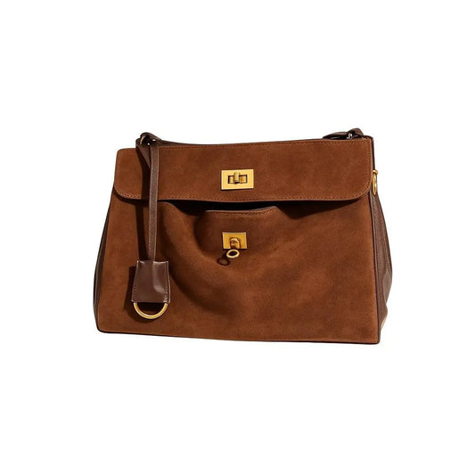 Faye Leather Suede Purse Leather Large Capacity Strap Bag - VAGOSHOPS