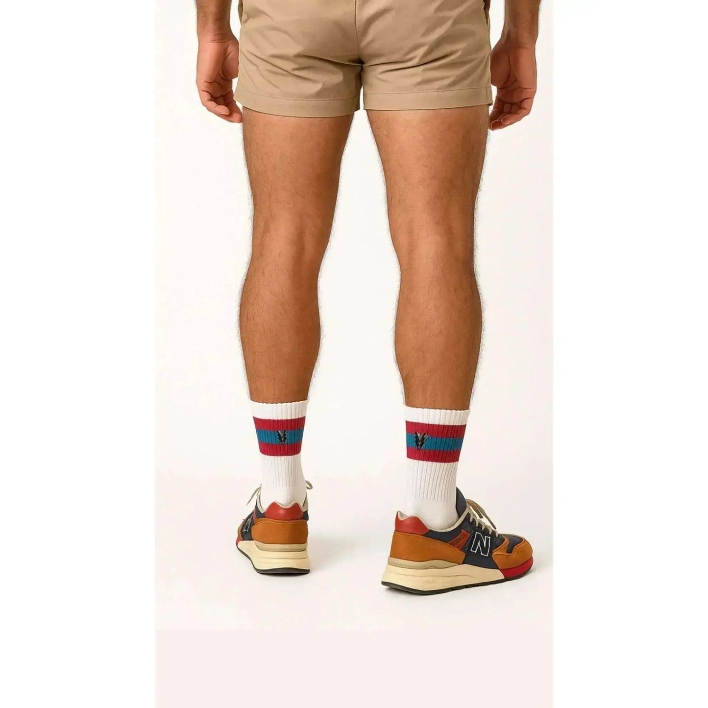 Half Stripe Athletic Cotton Socks with Arch Support and logo