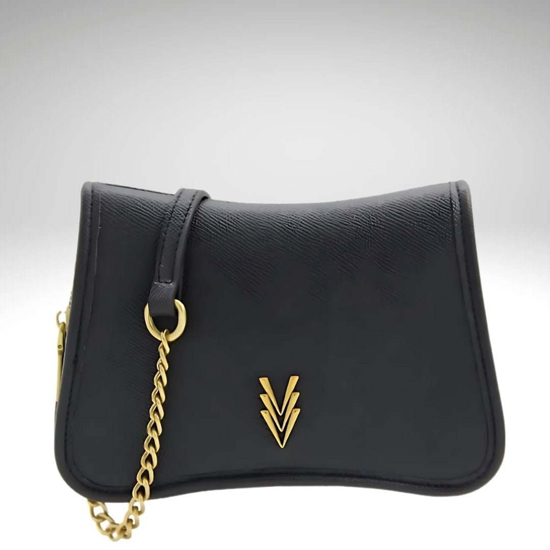 Crossbody Bag with Adjustable Gold Chain and Flap Pocket
