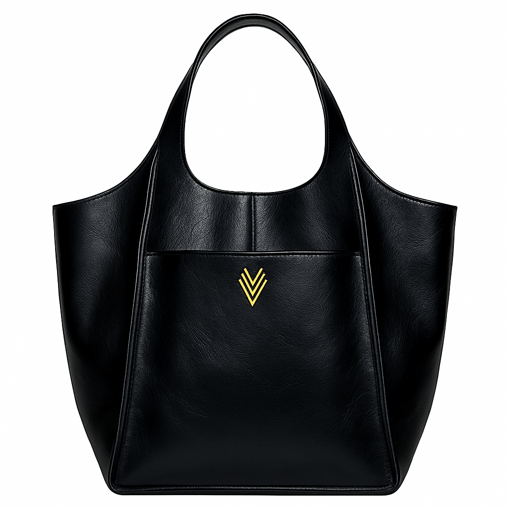 Vegan Leather Oversized Tote with Inside Pockets - VAGOSHOPS