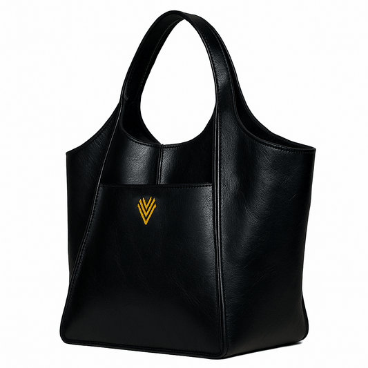 Vegan Leather Oversized Tote with Inside Pockets - VAGOSHOPS