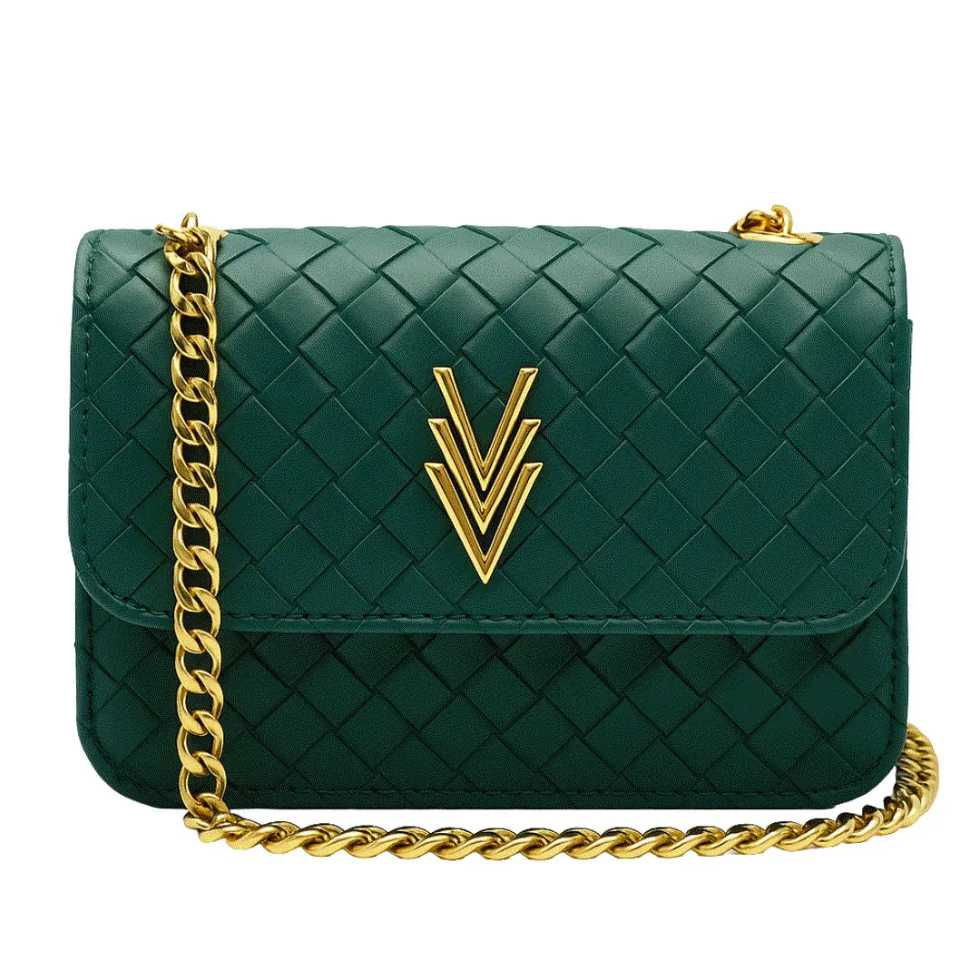 Mia Tiny Purse with Woven Details and Gold Adjustable Strap VAGOSHOPS