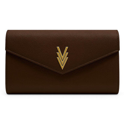 Bi-Fold Wallet Brown with Multiple Compartments and Logo
