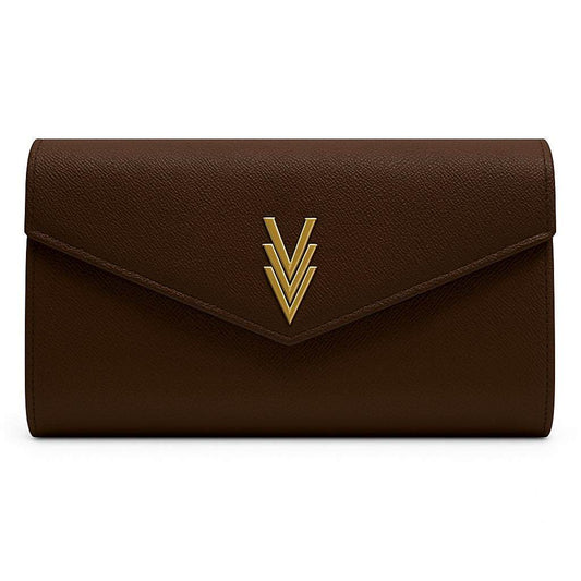 Bi - Fold Wallet Brown with Multiple Compartments and Logo - VAGOSHOPS