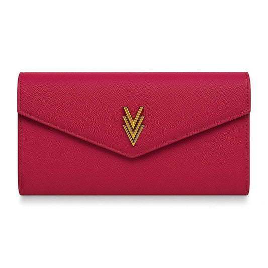 Bi-Fold Wallet Hot Pink with Multiple Compartments and Logo