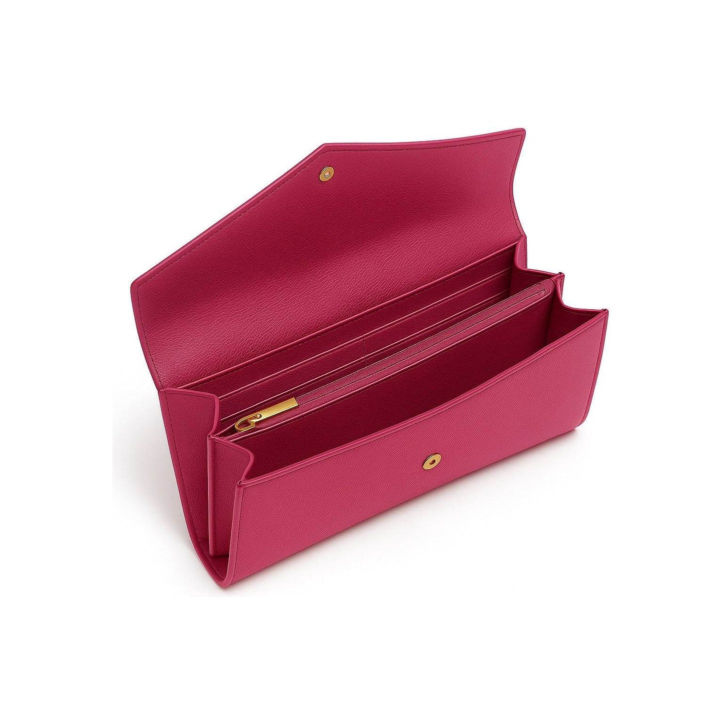 Bi-Fold Wallet Hot Pink with Multiple Compartments and Logo
