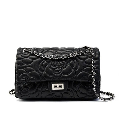 Chiara Quilted Bag with Silver Chain and Inside Pockets VAGOSHOPS