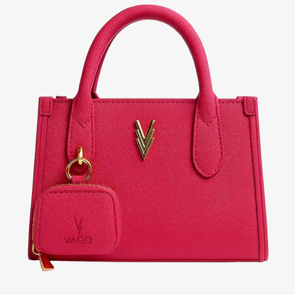 Brooke Small Purse Vibrant pink Vegan Leather Handbag - VAGOSHOPS