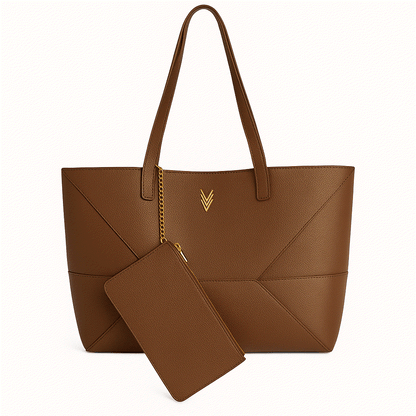 Collapsible Vegan Leather Tote with Sleek Design Sascha - VAGOSHOPS