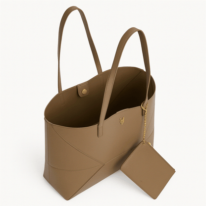 Collapsible Vegan Leather Tote with Sleek Design Sascha - VAGOSHOPS