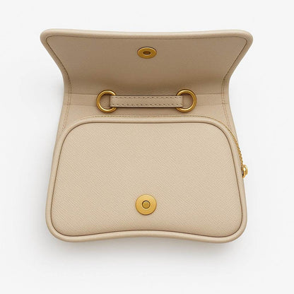 Crossbody Bag with Adjustable Gold Chain and Flap Pocket - VAGOSHOPS