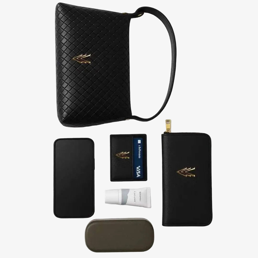 Crossbody Woven Purse Vegan Leather Purse Textured Purse - VAGOSHOPS