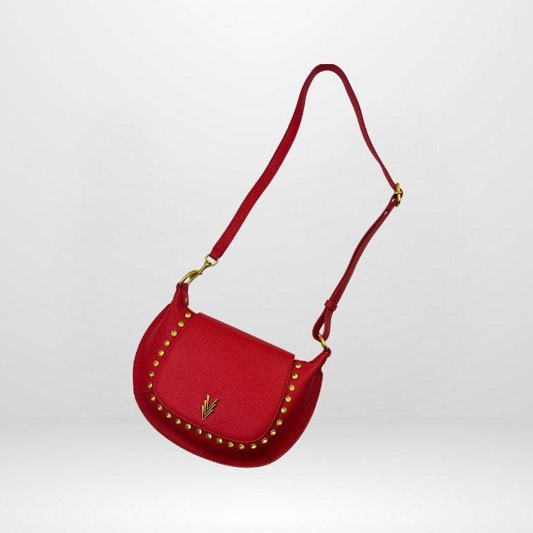 Didi Stud Purse Red With Rhinestones - VAGOSHOPS