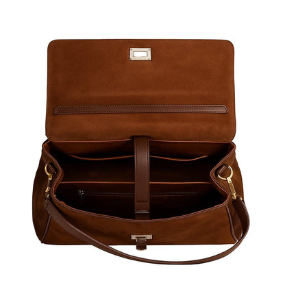 Faye Leather Suede Purse Leather Large Capacity Strap Bag - VAGOSHOPS