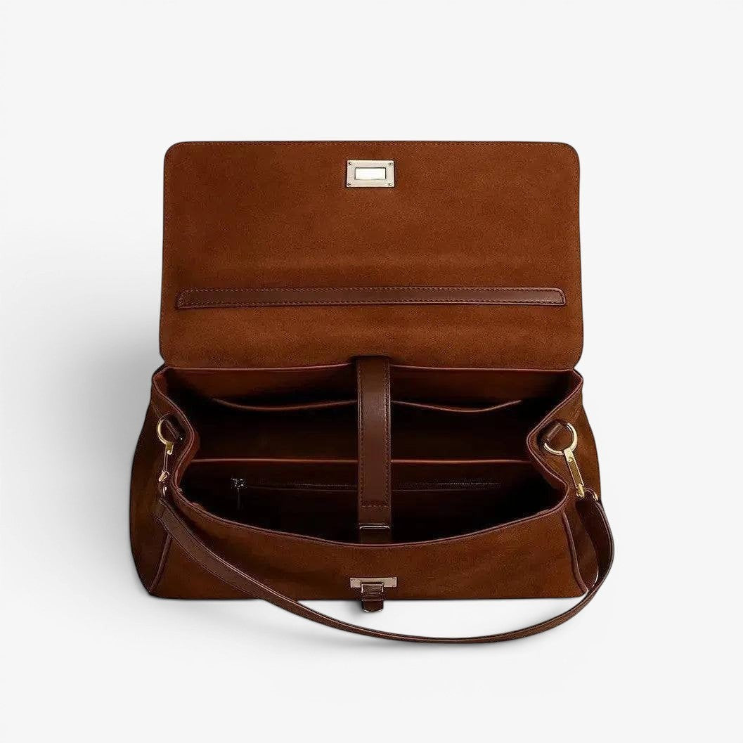 Faye Leather Suede Purse Leather Large Capacity Strap Bag - VAGOSHOPS