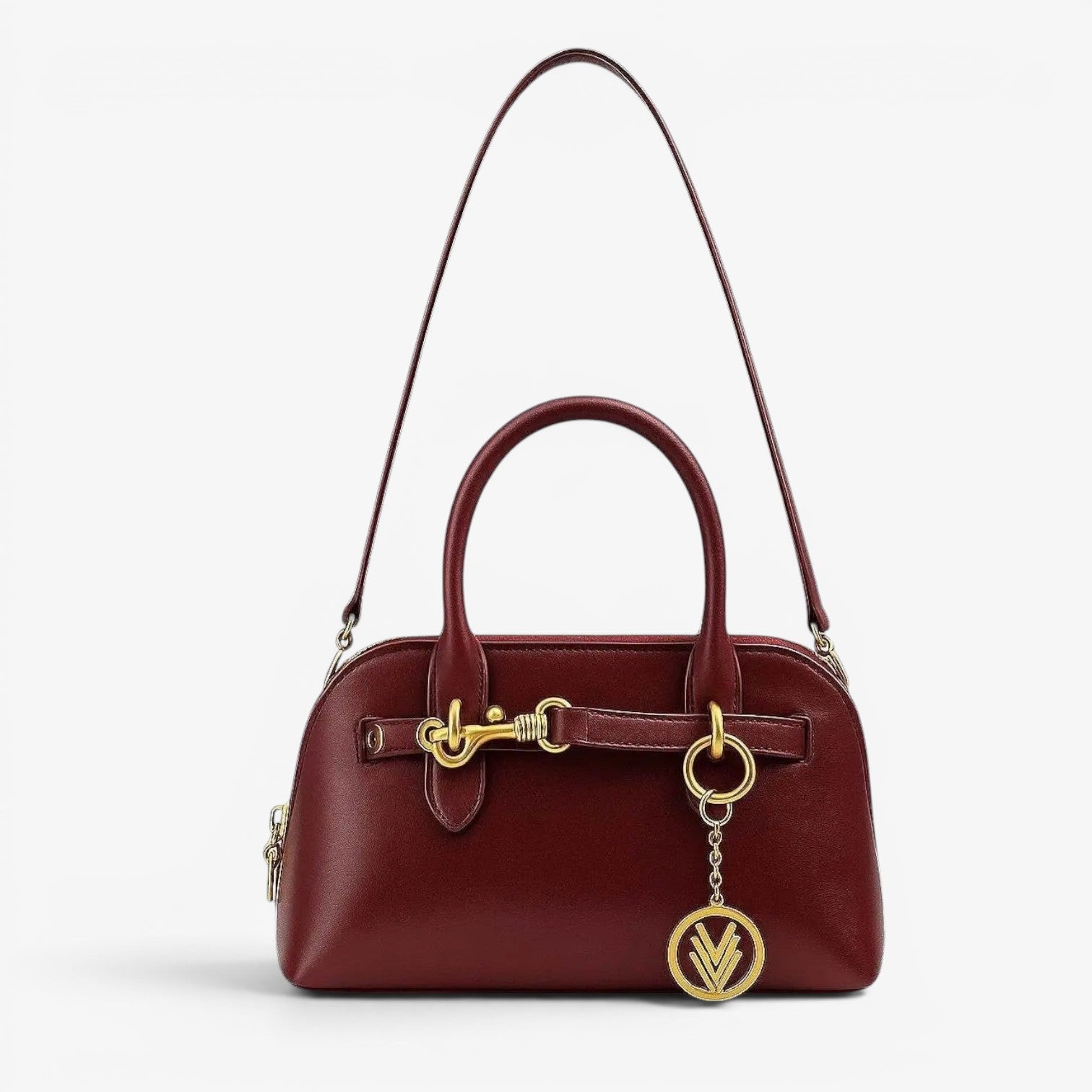 Freya Leather Purse with Iconic Three V Charm and Adjustable Strap - VAGOSHOPS