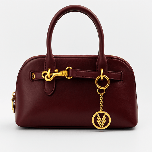 Freya Leather Purse with Iconic Three V Charm and Adjustable Strap - VAGOSHOPS