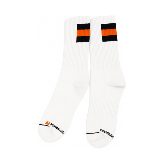Half Stripe Athletic Cotton Socks with Arch Support and logo