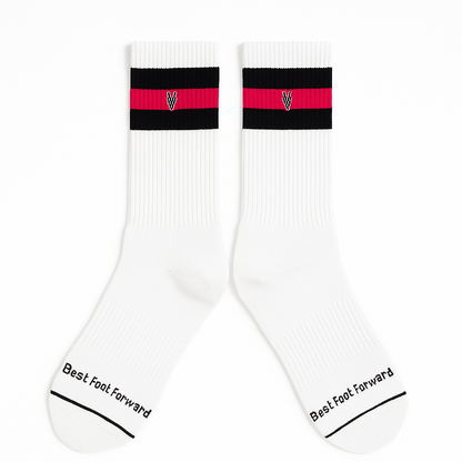 Half Stripe Athletic Sock with Arch Support and Logo - VAGOSHOPS
