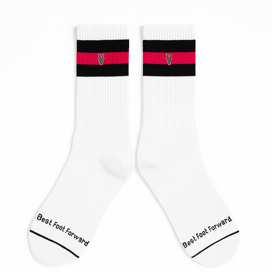 Half Stripe Athletic Sock with Arch Support and Logo - VAGOSHOPS