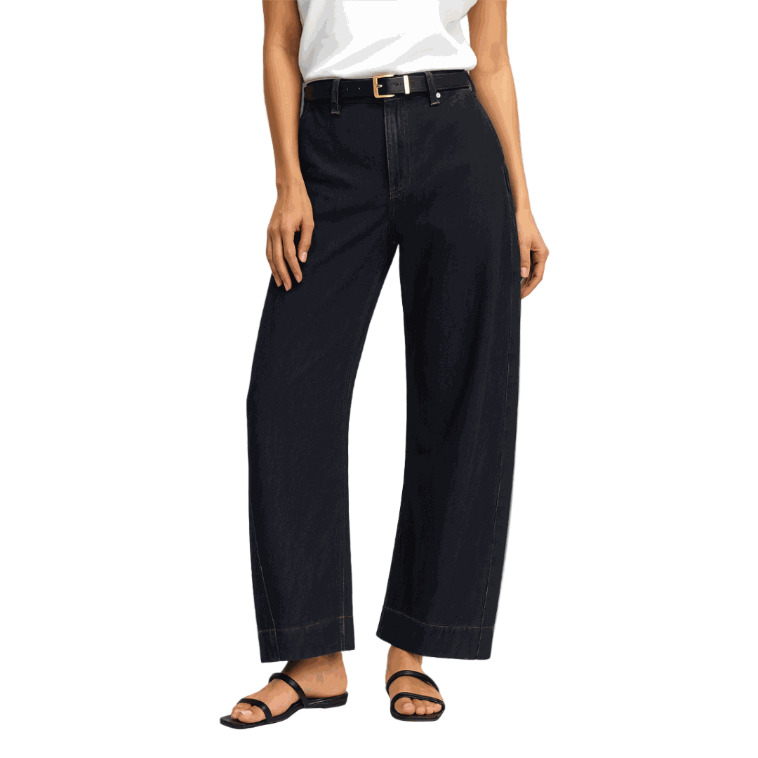Jordan High Rise Barrel Denim Pant 100 Cotton Wide - Leg Pant - VAGOSHOPS