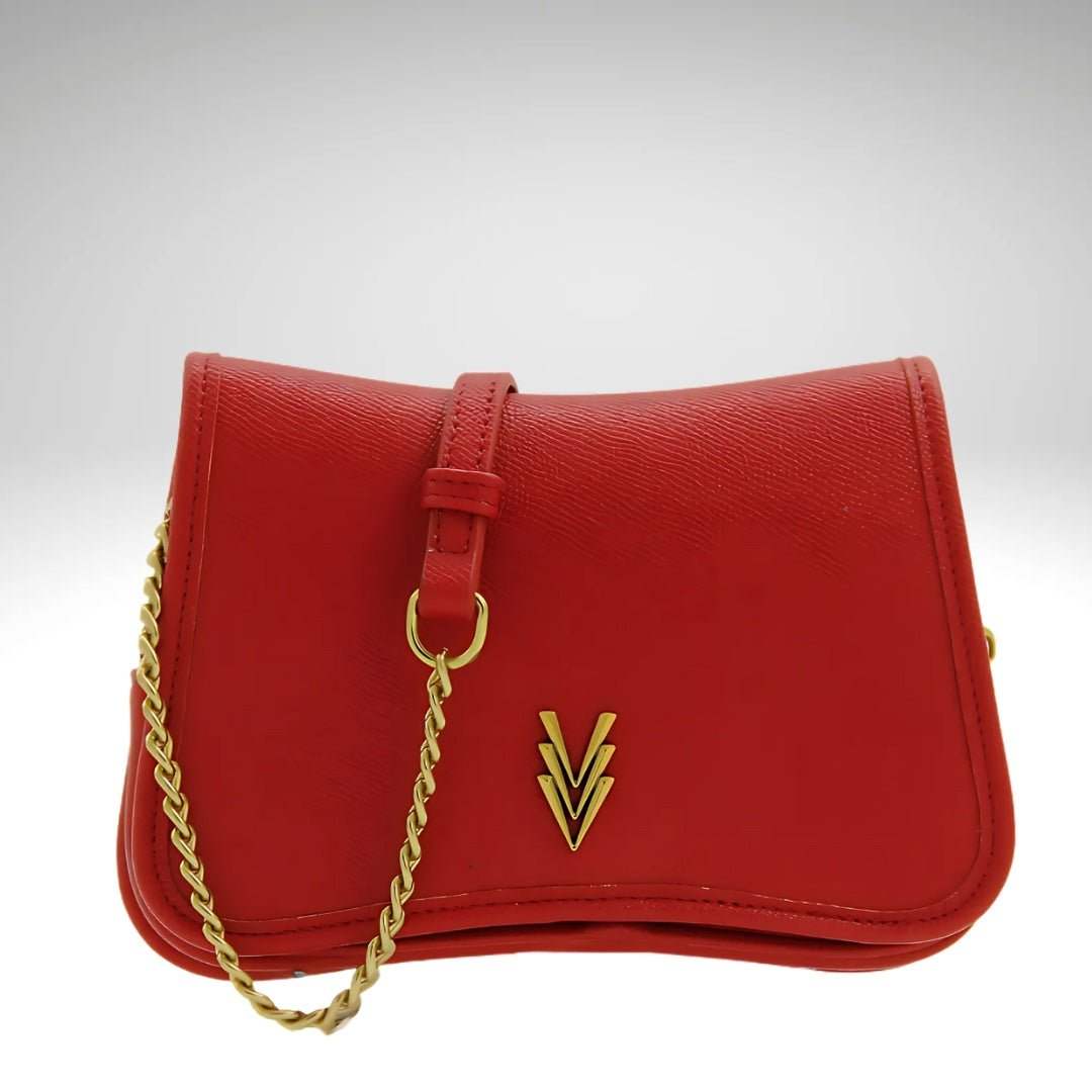 Crossbody Bag with Adjustable Gold Chain and Flap Pocket
