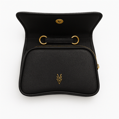 Libby Crossbody Bag with Gold Logo and Adjustable Strap - VAGOSHOPS