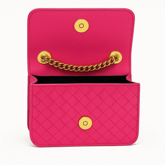 Mia Tiny Purse with Woven Details and Gold Adjustable Strap - VAGOSHOPS