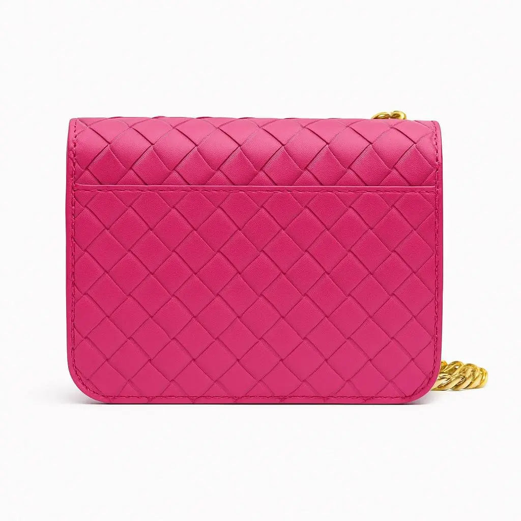 Mia Tiny Purse with Woven Details and Gold Adjustable Strap - VAGOSHOPS