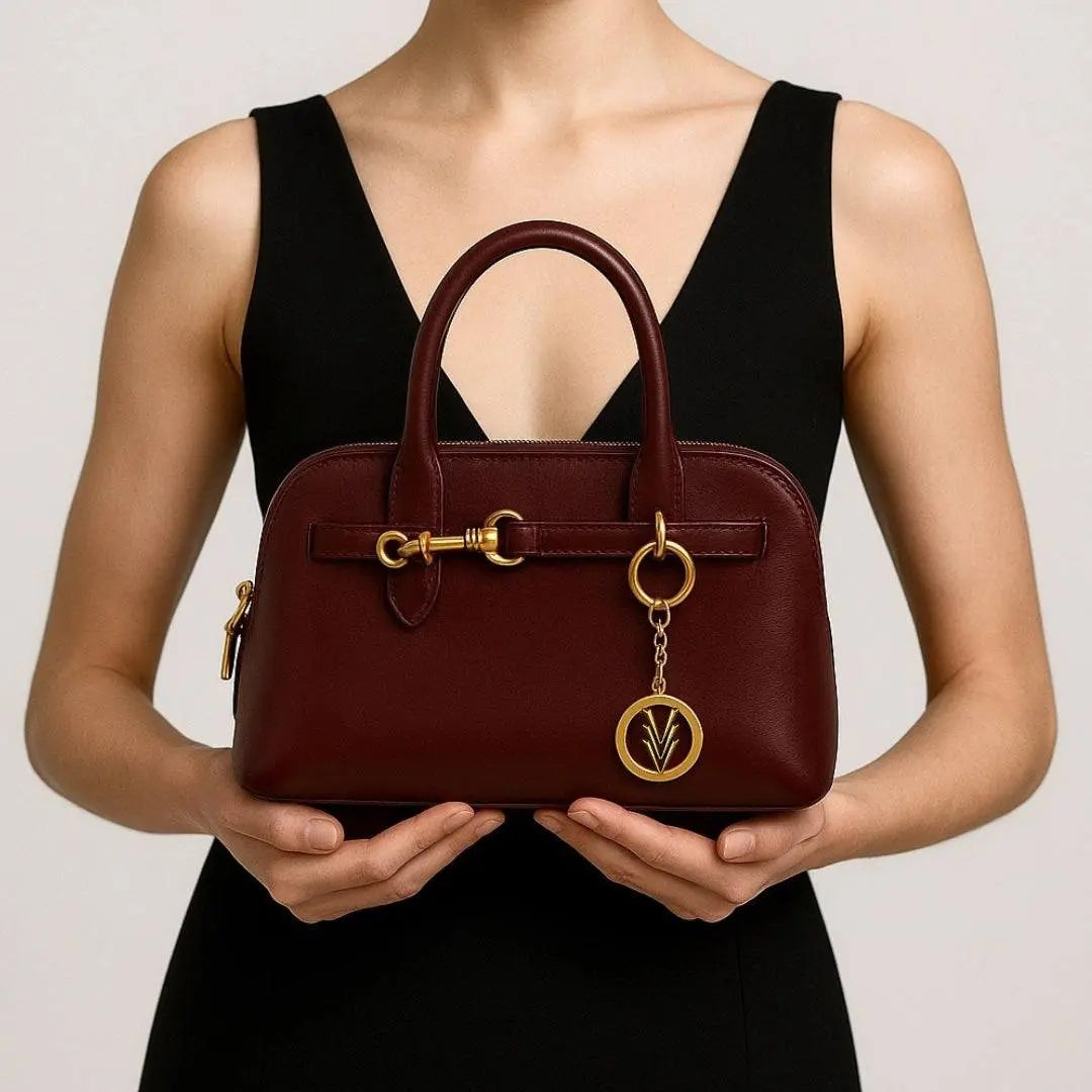 model holding the purse