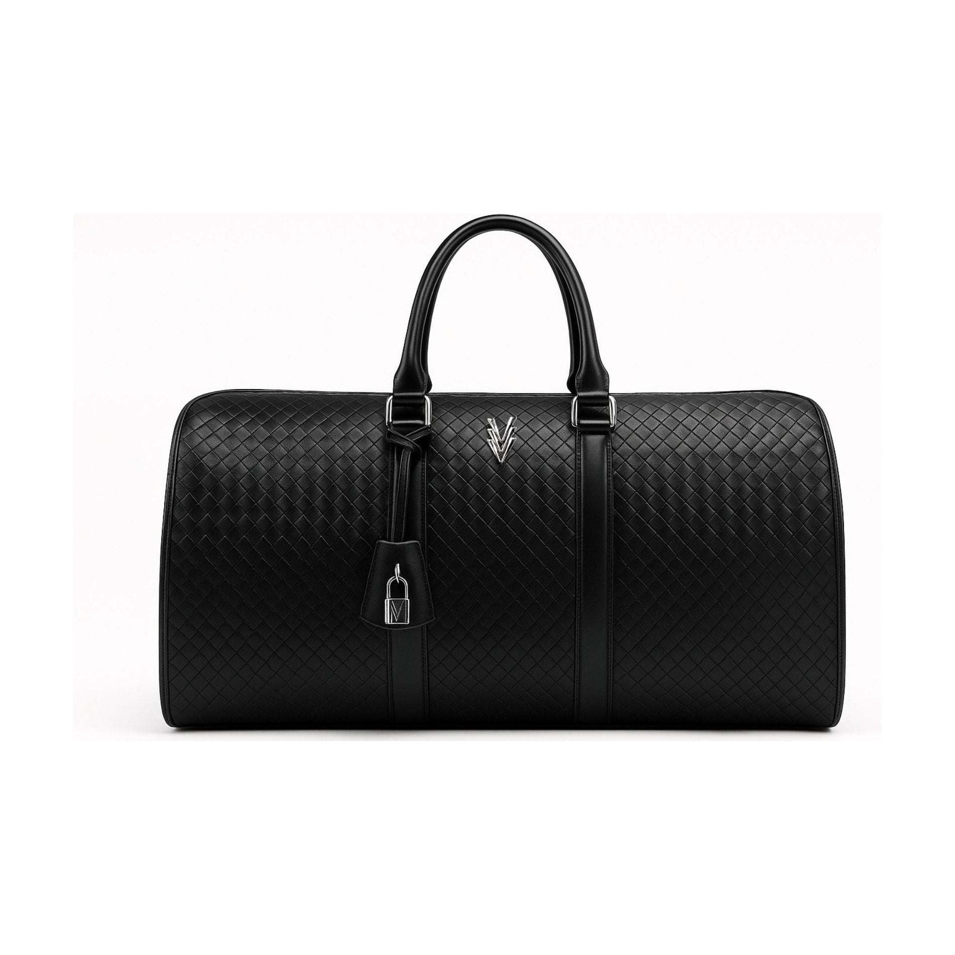 Rocco Weekend Duffle with Embossed Woven Texture in Vegan Leather - VAGOSHOPS
