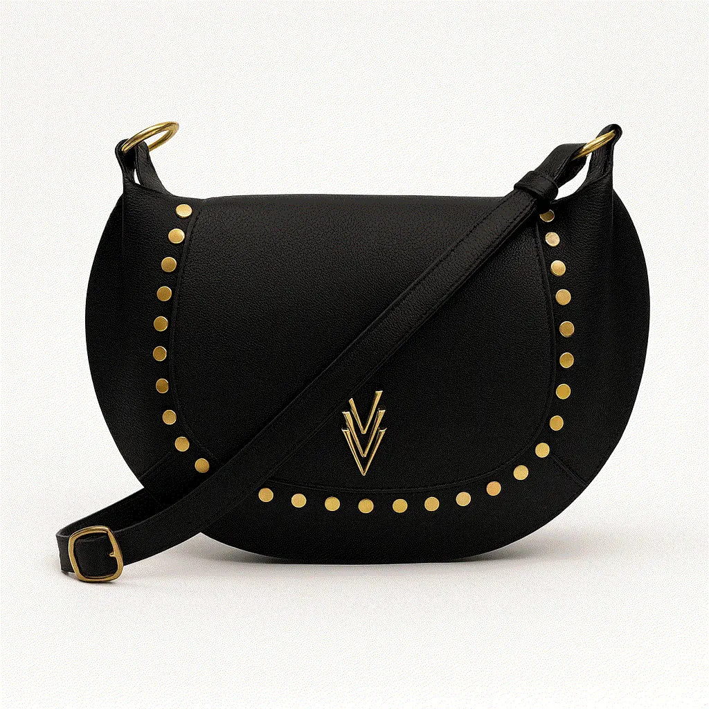 Satchel Studded Purse with Adjustable Straps made from Vegan Leather - VAGOSHOPS