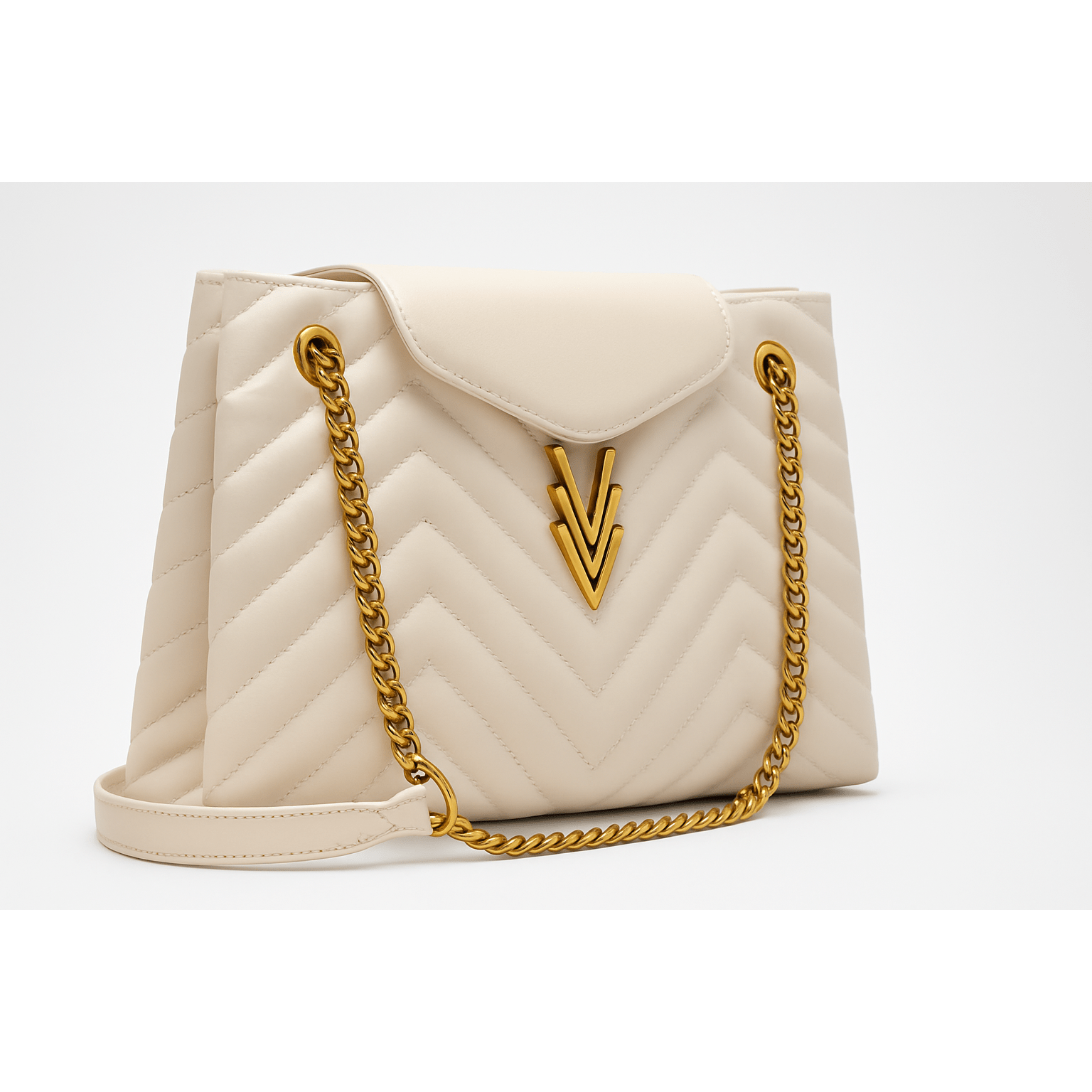 Tilly Medium Quilted Purse in Soft Dove made from Vegan Leather - VAGOSHOPS